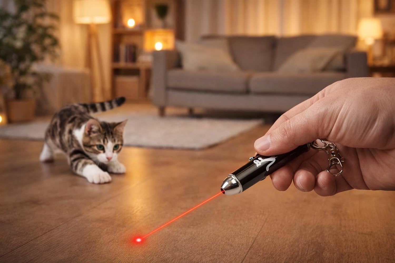 Laserpointer Katzenspielzeug interaktiv mit Schlüsselanhänger Katzen Laser