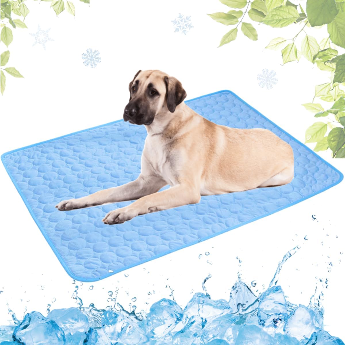 Selbstkuehlende Hundematte 40x50 cm Blau Waschbar Kuehlkissen fuer Hunde