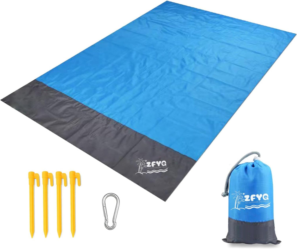 Picknickdecke 200 cm x 210 cm wasserdicht Stranddecke mit 4 Erdnaegeln