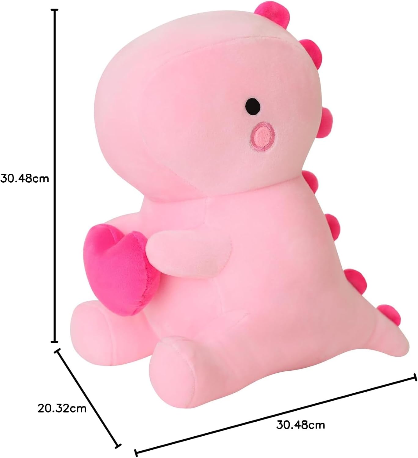 Dino Plueschtier mit Herz 30cm-50cm rosa Kuscheltier Valentinstag
