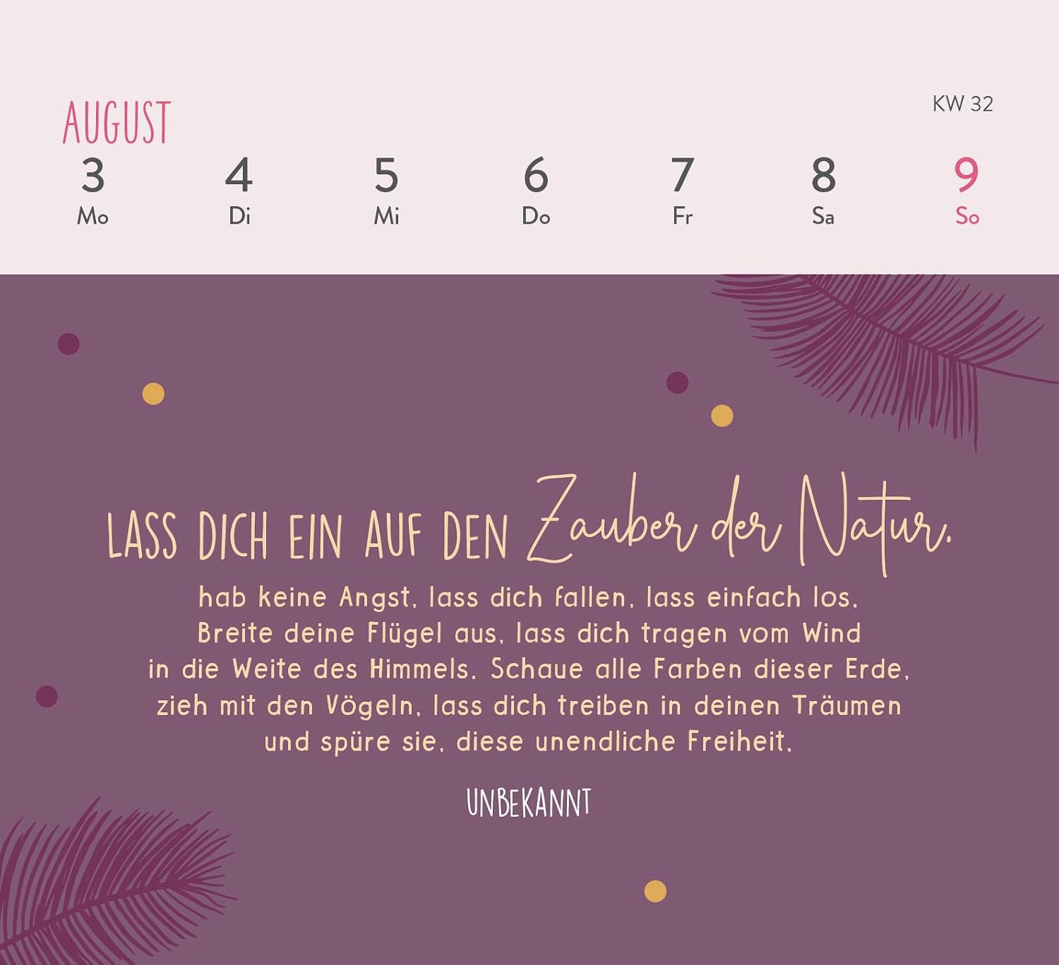 Tischkalender 2026 Wochenkalender Mini Achtsamkeit Einatmen Ausatmen Sein