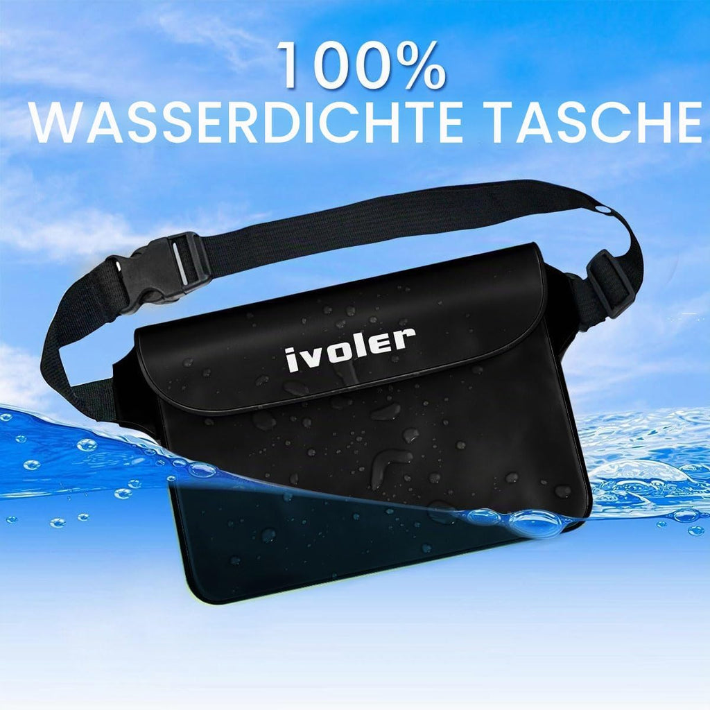 ivoler wasserdichte Bauchtasche mit Handytasche schwarz Universal Strand Tasche