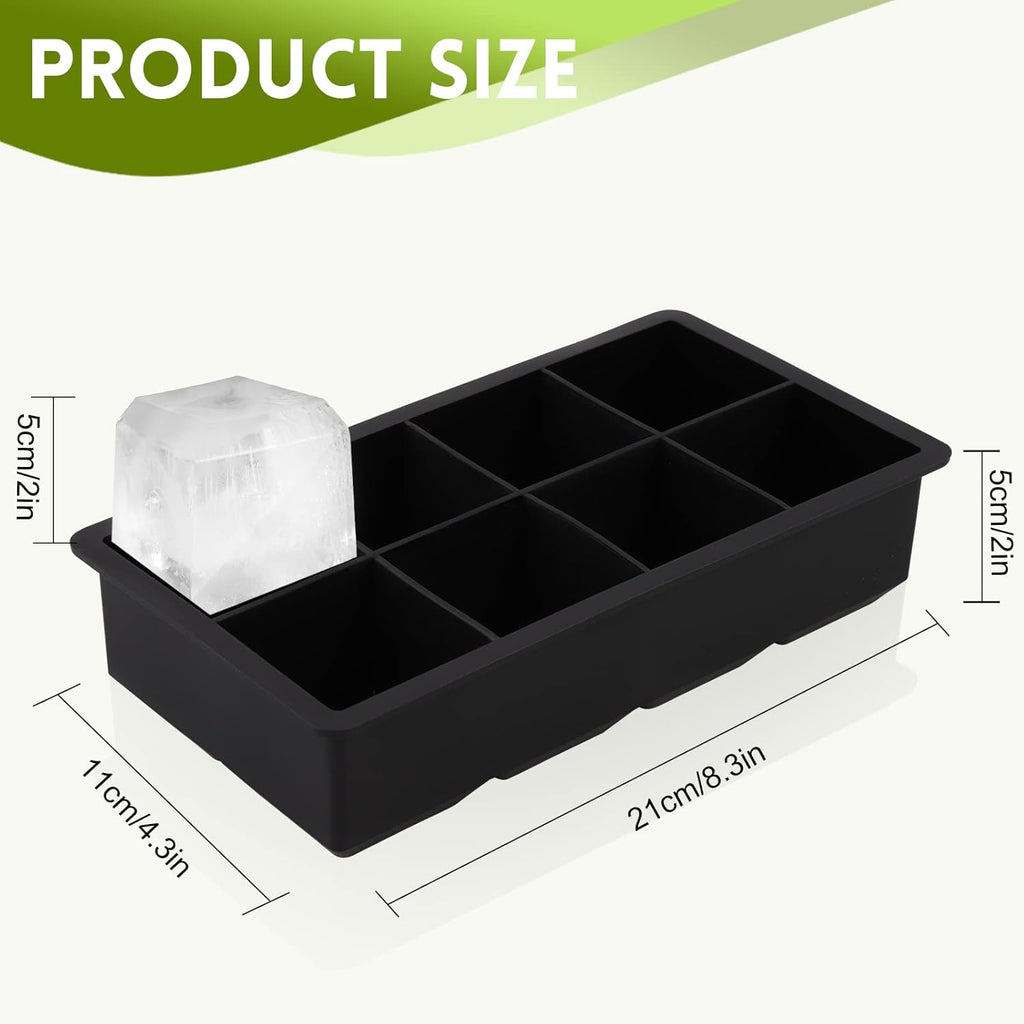 Silikon Eiswuerfelform 3er Set mit Deckel Kugel Wuerfel schwarz