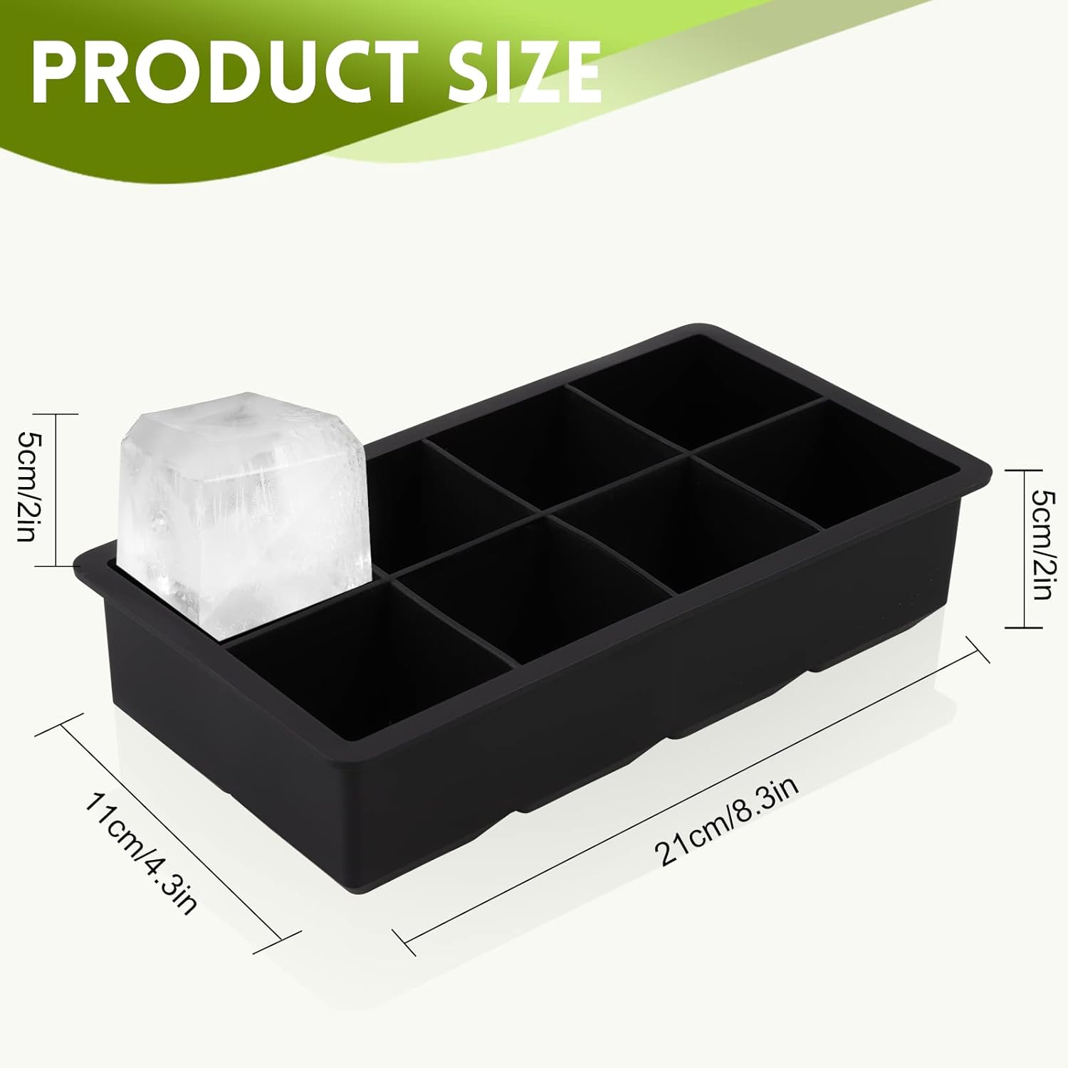 Silikon Eiswuerfelform 3er Set mit Deckel Kugel Wuerfel schwarz