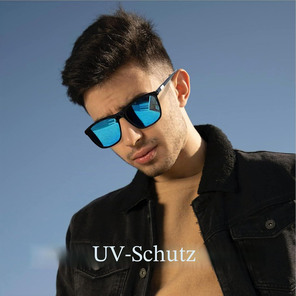 KANASTAL Polarisierte Sonnenbrille Retro verspiegelte Glaeser Al-Mg Buegel UV400