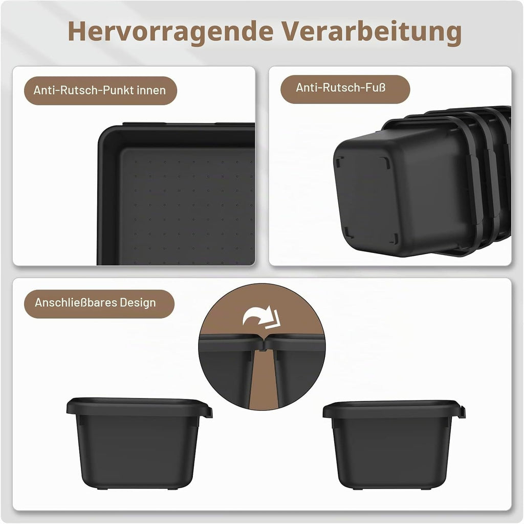 28-tlg. transparenter Schubladen-Organizer Set, 5 Groessen fuer Make-up Bad Buero Kue