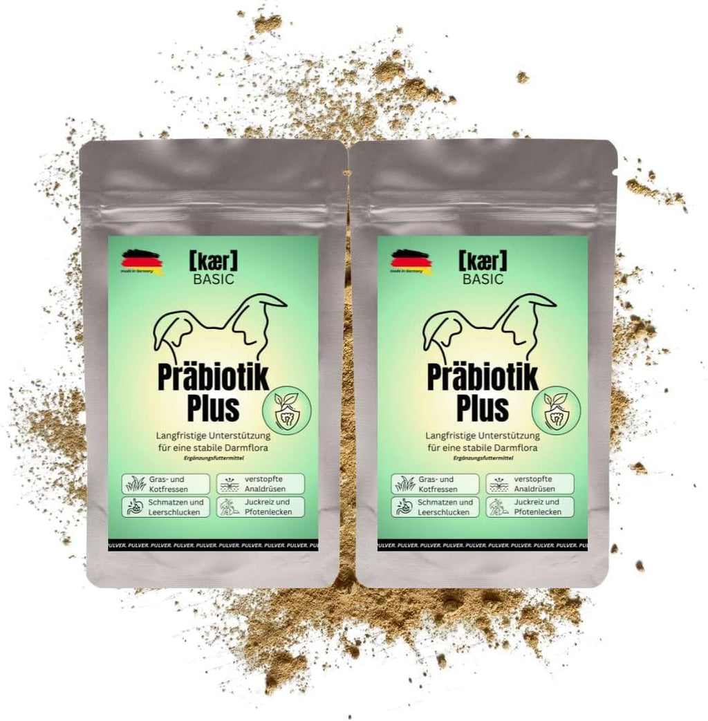 Praebiotik Pulver fuer Hunde zur Darmflorastaerkung bei Analdruesen Juckreiz