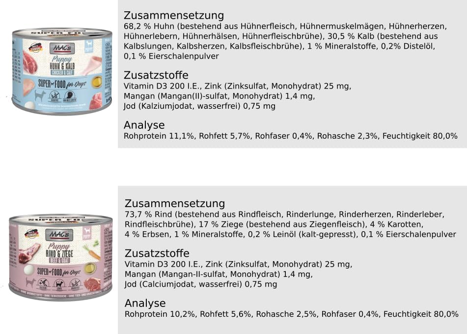 Mac's Dog Nassfutter Insekten 6x180g getreidefrei 35% Insektenprotein verschiede