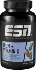 ESN Iron + Vitamin C 90 Tabletten Eisen Nahrungsergaenzung made in Germany