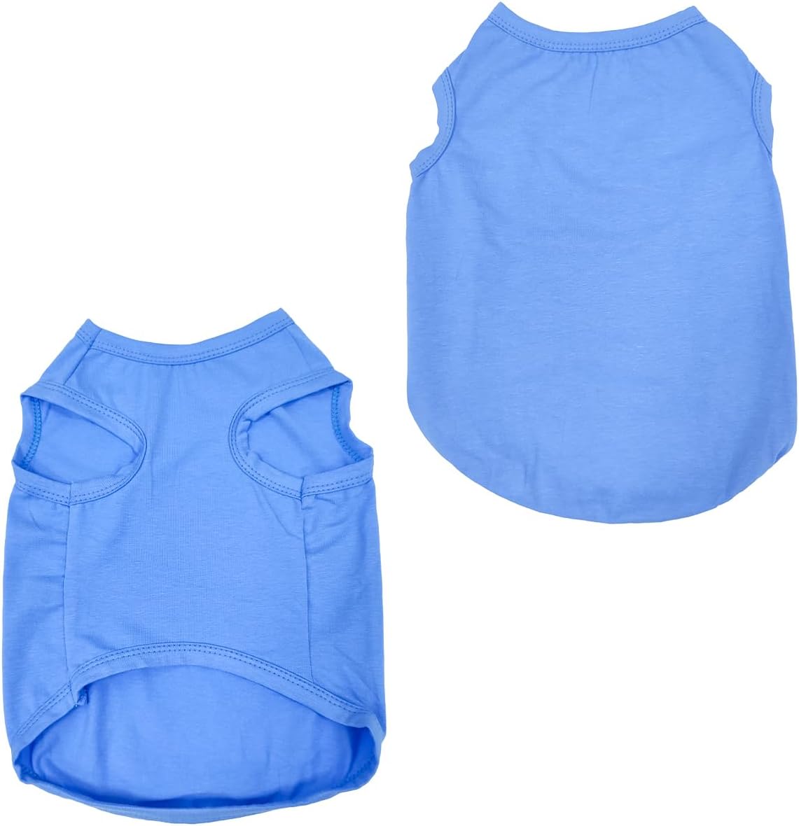 3er Hunde-Shirt Set Baumwolle aermellos Sommer T-Shirt Orange Gelb Hellblau L