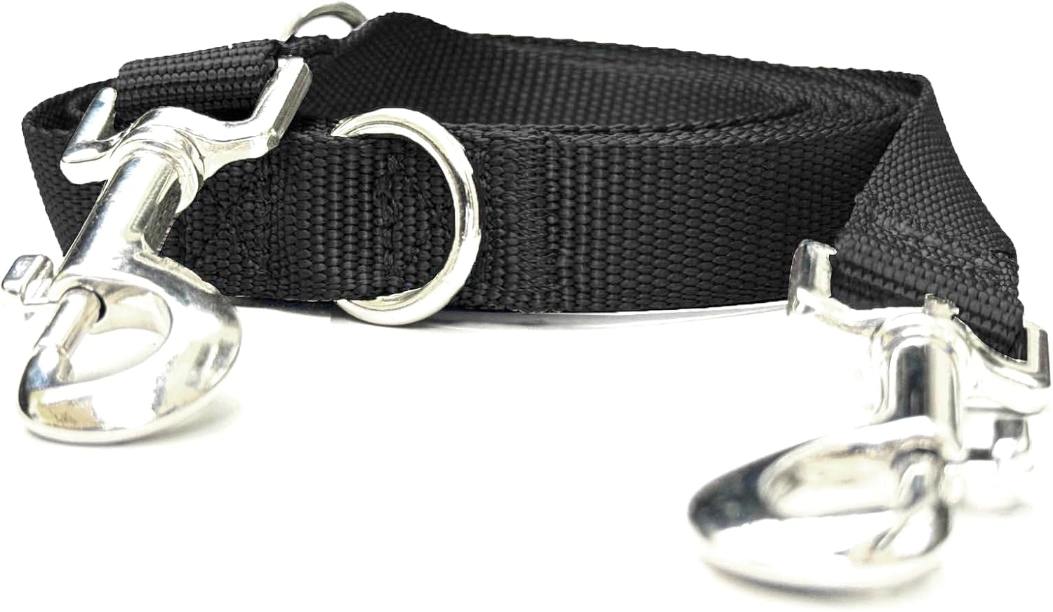 Leisegruen Hundeleine Nylon verstellbar 3m-10m mit 2 Karabinern Schwarz