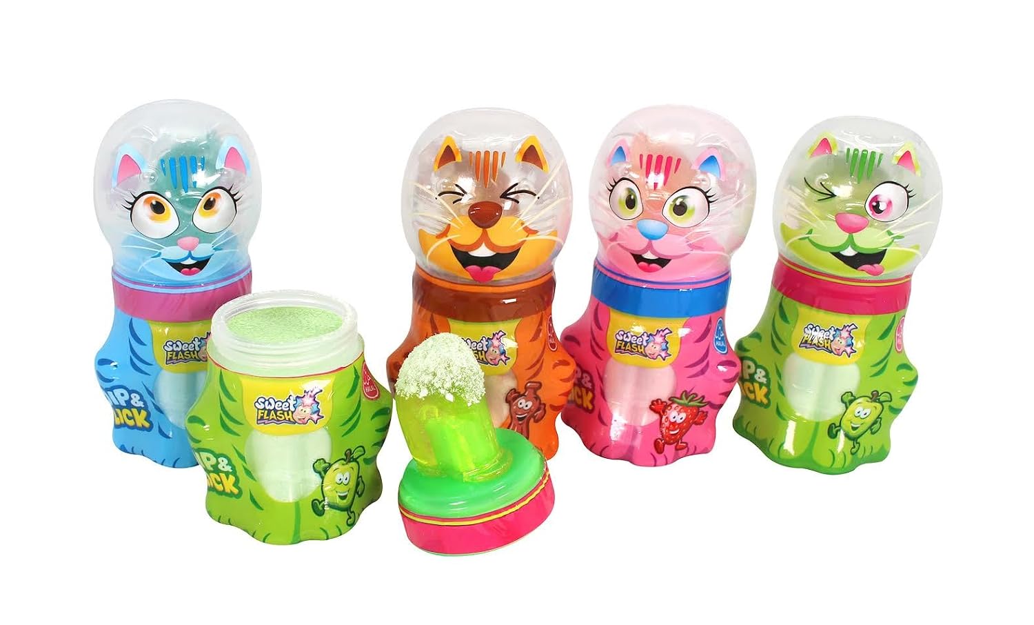 Cutie Katty Kaetzchen Lutscher 20er Display mit saurem Brause-Dip, Erdbeer Cola H