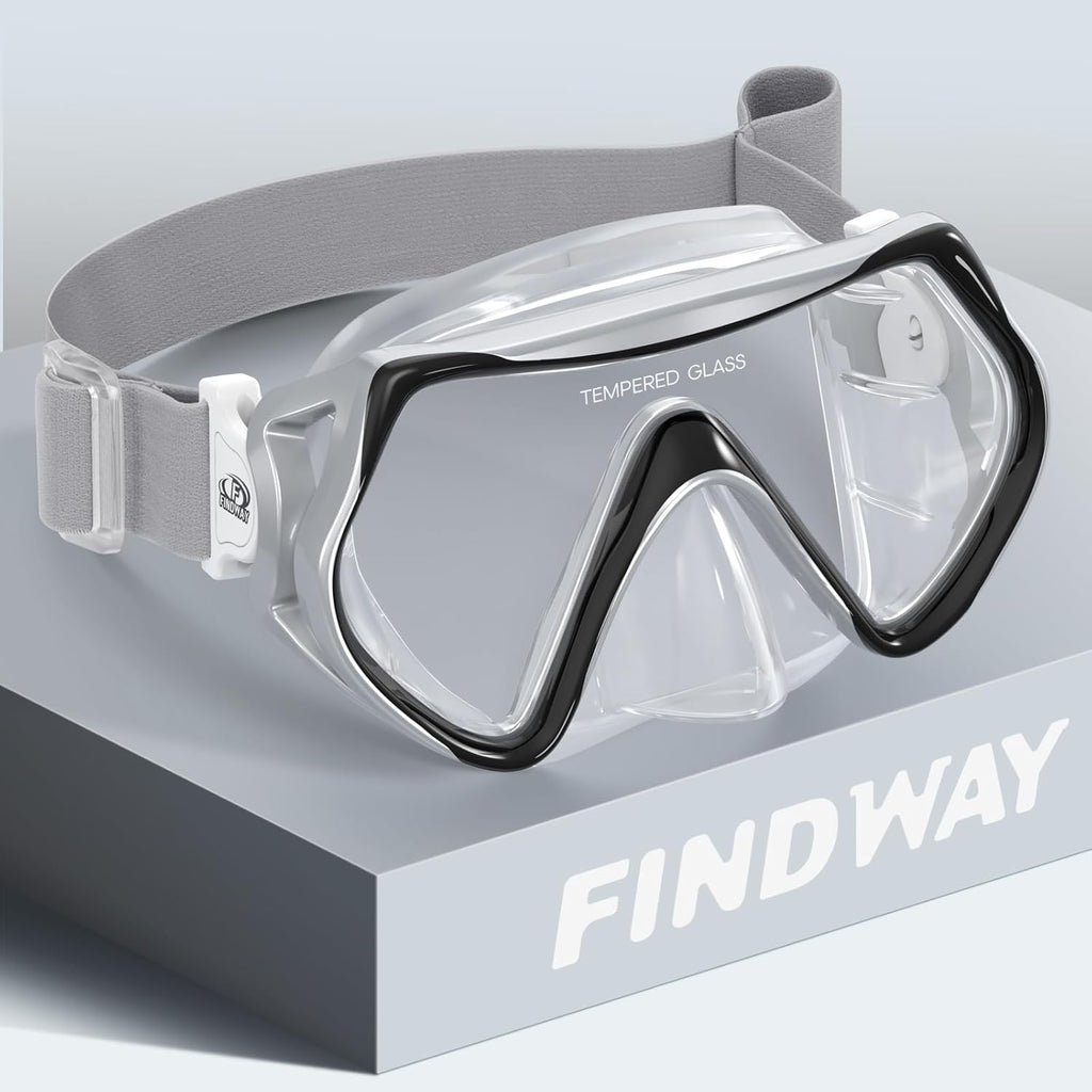 Findway Tauchmaske Erwachsene Teenager 180° Panorama-Glas Anti-Fog Nasenabdeckun