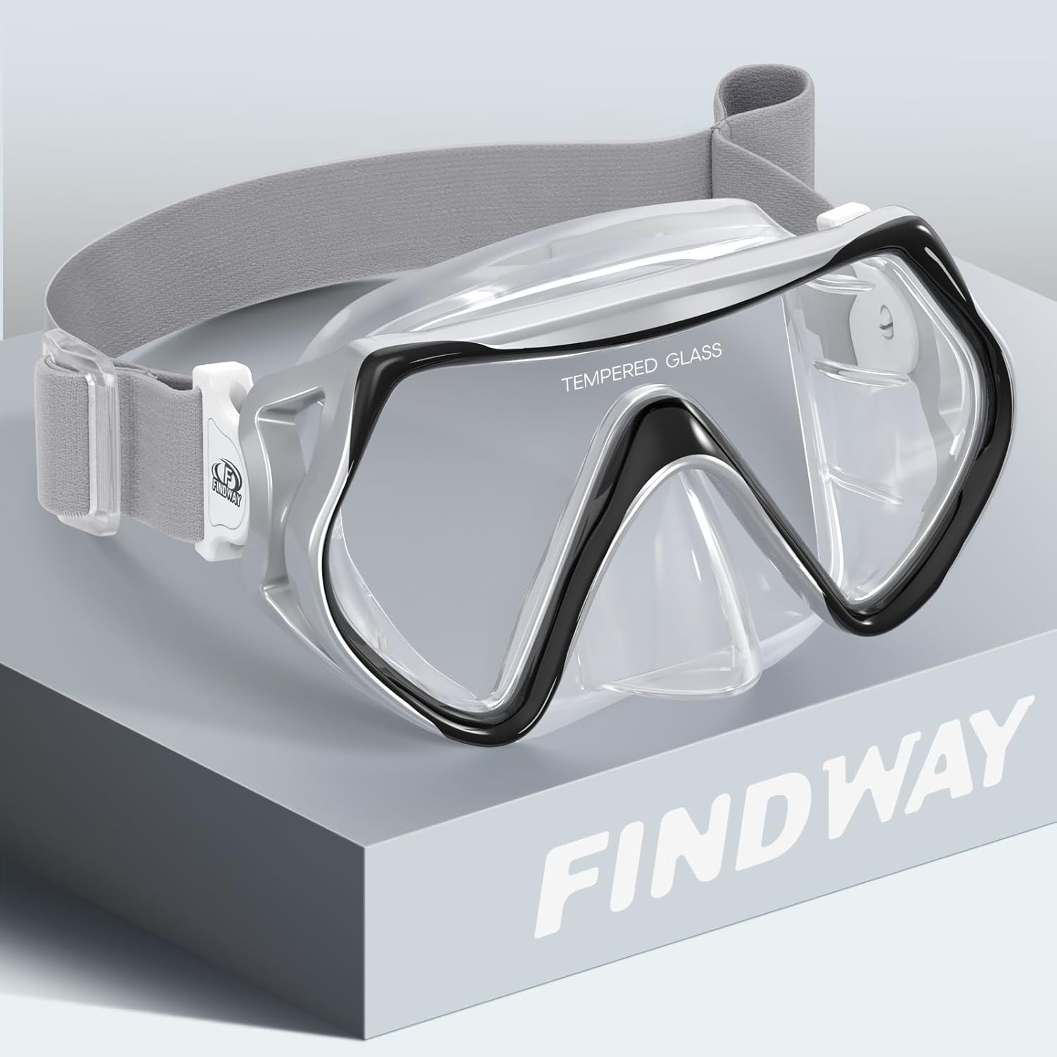 Findway Tauchmaske Erwachsene Teenager 180° Panorama-Glas Anti-Fog Nasenabdeckun