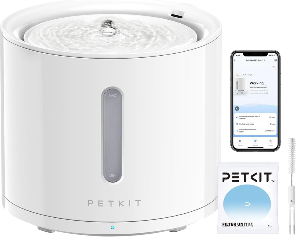 PETKIT Intelligenter Trinkbrunnen 2L fuer Katze und Hund mit Filter und App
