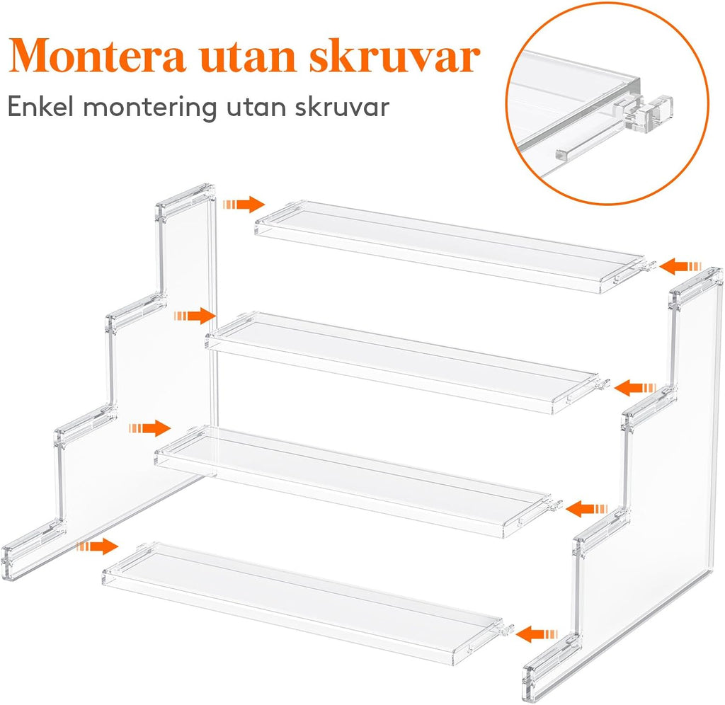 Lifewit Display Staender 3‑stufig klar 22,8cm-30,5cm (22,8×15,7×13 cm)