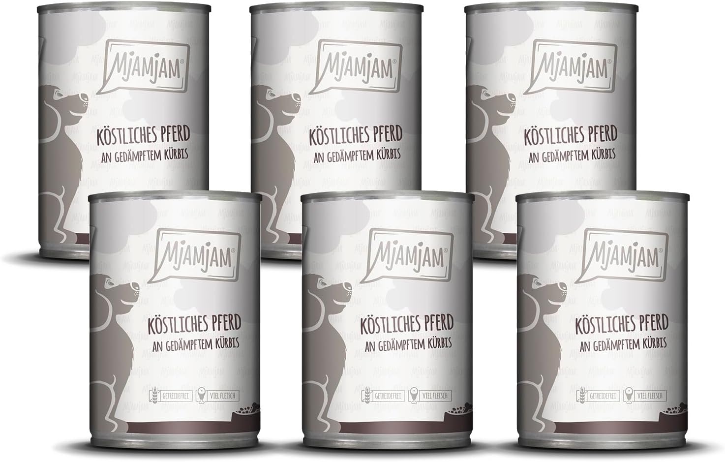MjAMjAM Nassfutter Hund Pferd mit gedaempftem Kuerbis getreidefrei 400g
