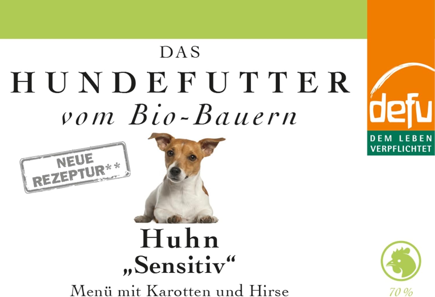 defu Bio Hundefutter Sensitiv Huhn Nassfutter Menues 12x410g verschiede