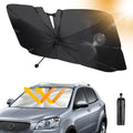 RnCop Faltbare Sonnenblende Frontscheibe Carbon 145x83 cm fuer 79cm-83cm
