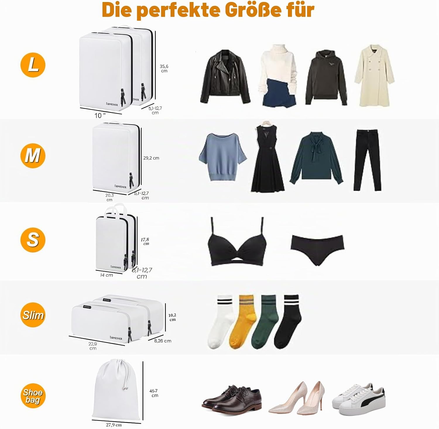 Koffer Organizer Set 8-teilig Packtaschen Packing Cubes Reise Zubehoer