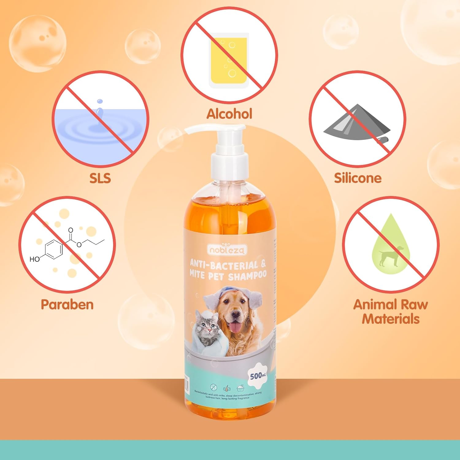 Nobleza Hundeshampoo gegen Juckreiz Milben Pilz Floh, sensitive, verschied