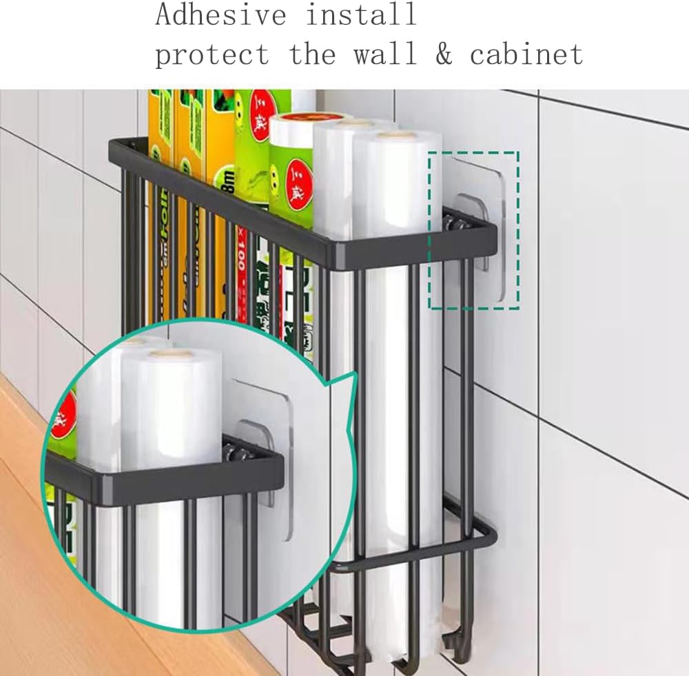 2er Set Selbstklebende Aufbewahrungsboxen fuer Kuehlschrank Schrank Bad Weiss