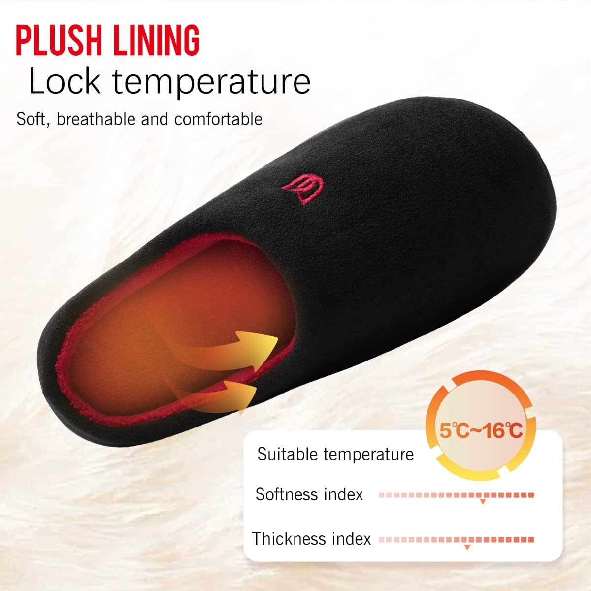 Watelves Hausschuhe mit Memory-Schaum Damen Herren Baumwolle warm