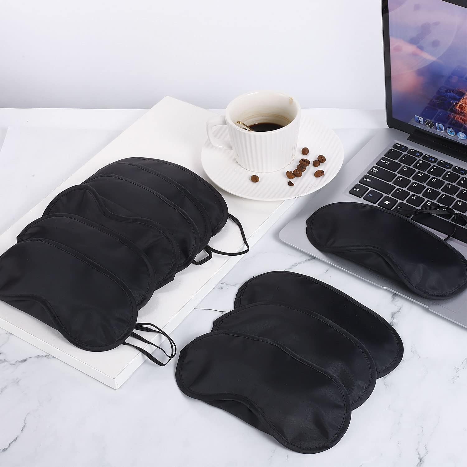 Schlafmaske 24er Set lichtdicht weich verstellbar fuer Herren Damen Kinder
