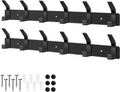 Kleiderhaken Wand 2er Set Hakenleiste Garderobe mit 6 Haken schwarz