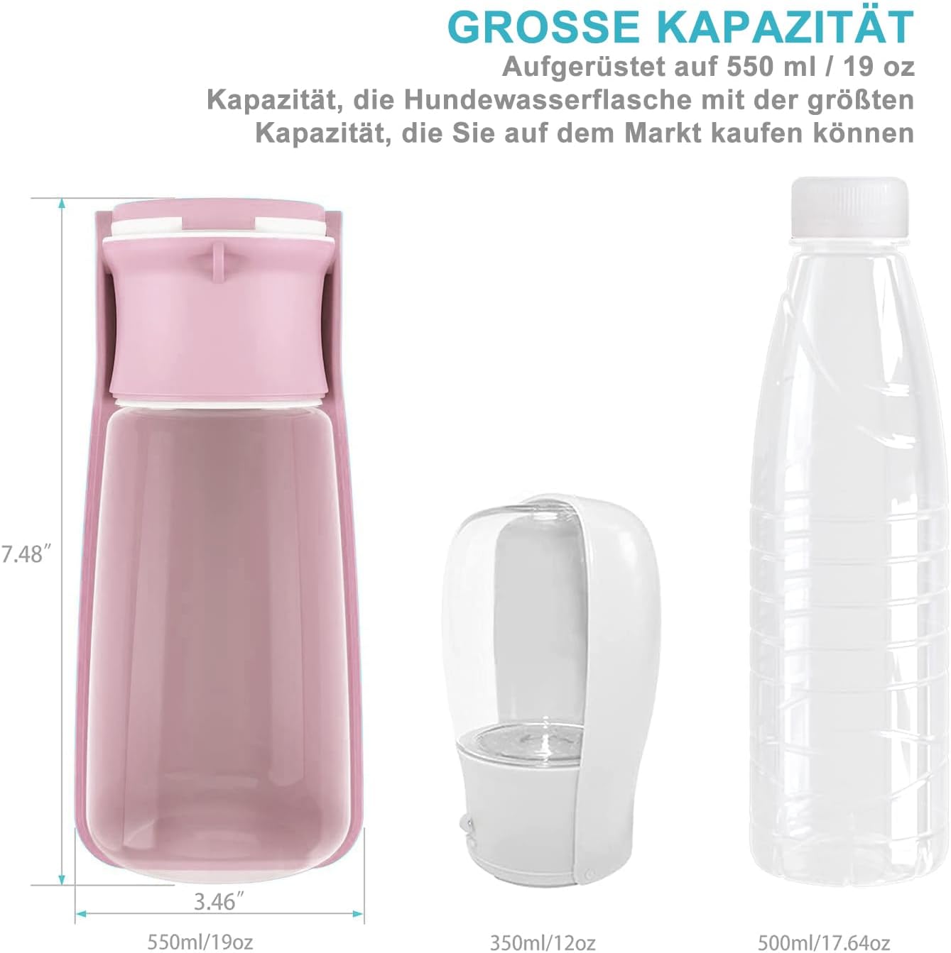 Hundetrinkflasche zum Mitnehmen Wasserflasche fuer Welpen Hunde