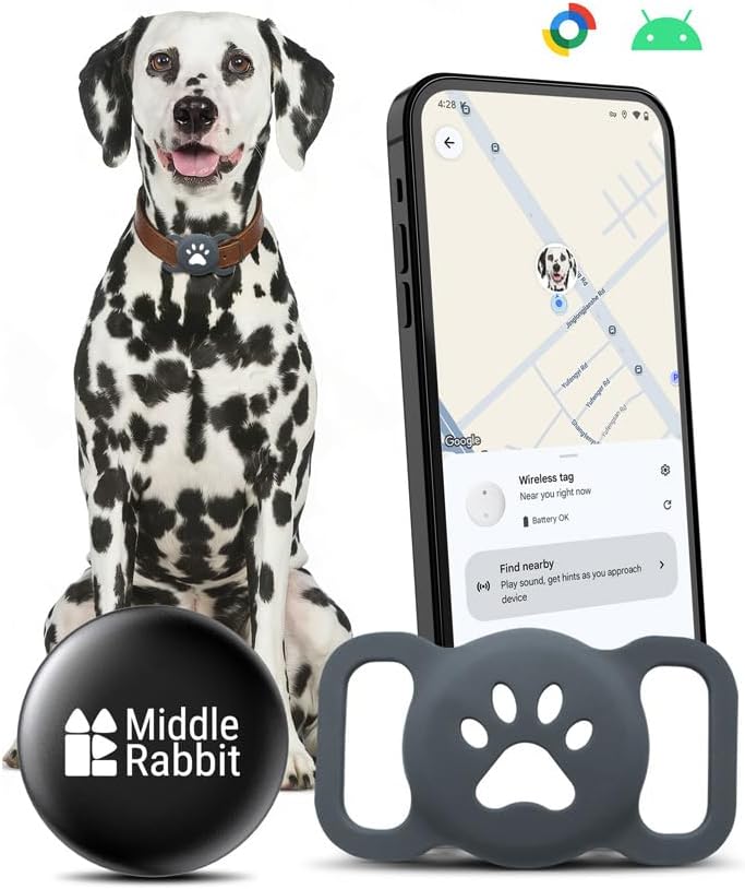 GPS Tracker fuer Hunde wasserdicht IPX6 Mini Ortungs-Tag fuer Halsband ohne Abo