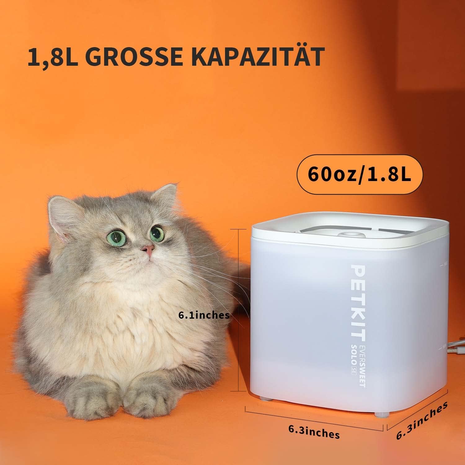Petkit Cybertail Trinkbrunnen fuer Katzen Hunde leise 25 dB LED