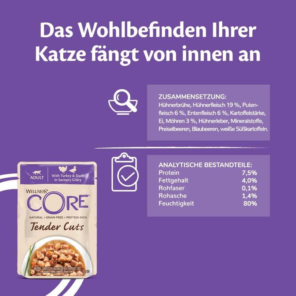 Wellness CORE Tender Cuts Katzennassfutter Truthahn Selection, verschiedene