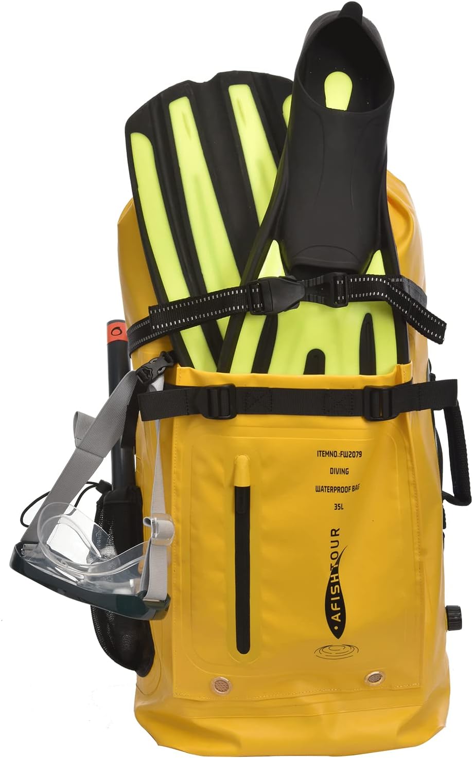 wasserdichter Drybag Rucksack mit Rollverschluss Unisex Gelb