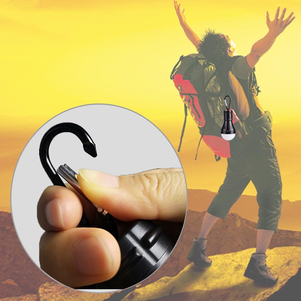 Campinglampe LED mit Karabiner 4er Set wasserdicht Zeltlampe Rucksacklampe