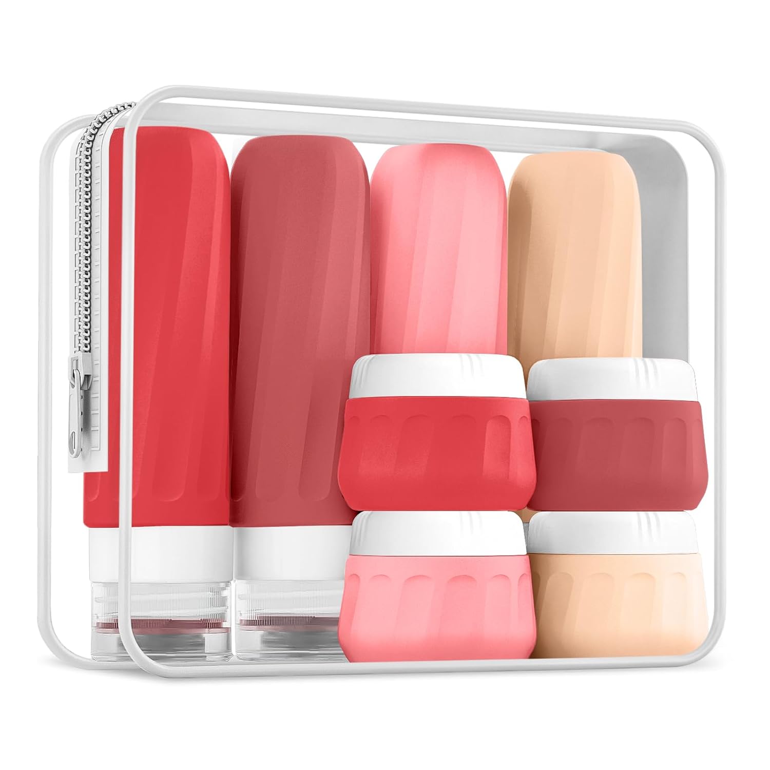 Gemice Reiseflaschen 8er Set Silikon TSA auslaufsicher mit Beutel