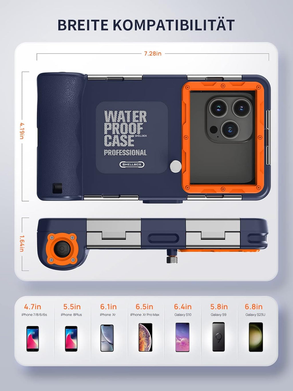 Lanhiem Wasserdichte IPX8 Handytasche bis 15m fuer iPhone Samsung Huawei Xiaomi R