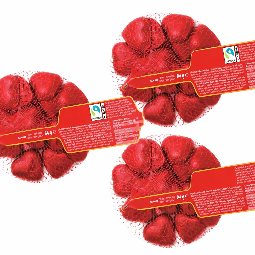 Schokoladenherzen Milchschokolade 3 x 84 g FAIRTRADE Valentinstag Geschenk
