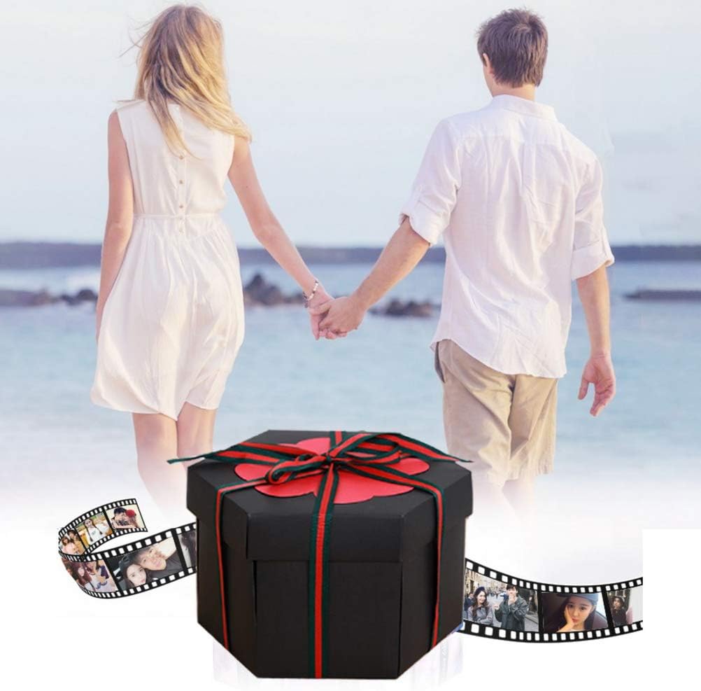 Explosion Box Geschenk mit Fotoalbum Scrapbook fuer Geburtstag und Hochzeit