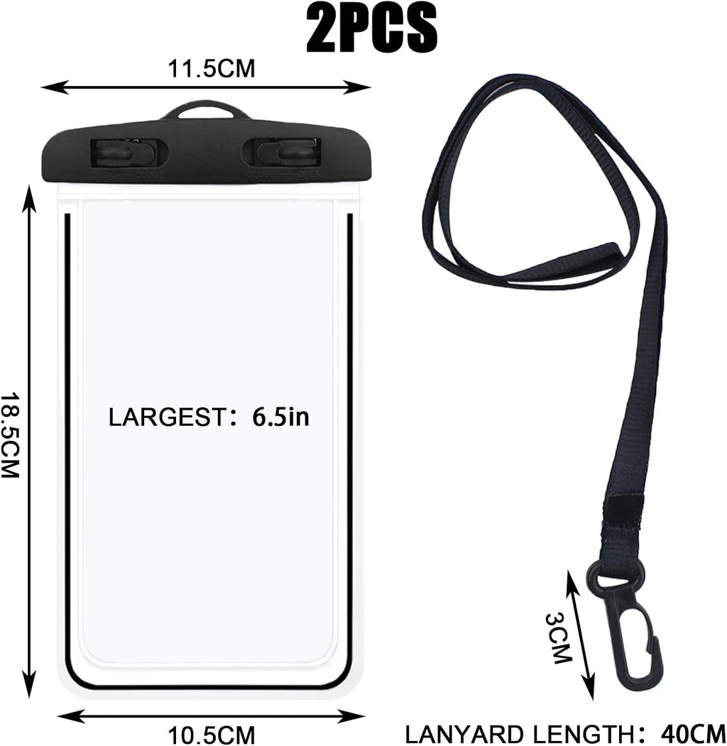 2er Set schwarze wasserdichte Handyhuelle zum Tauchen Schwimmen Beach Outdoor