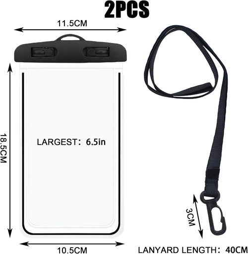 2er Set schwarze wasserdichte Handyhuelle zum Tauchen Schwimmen Beach Outdoor