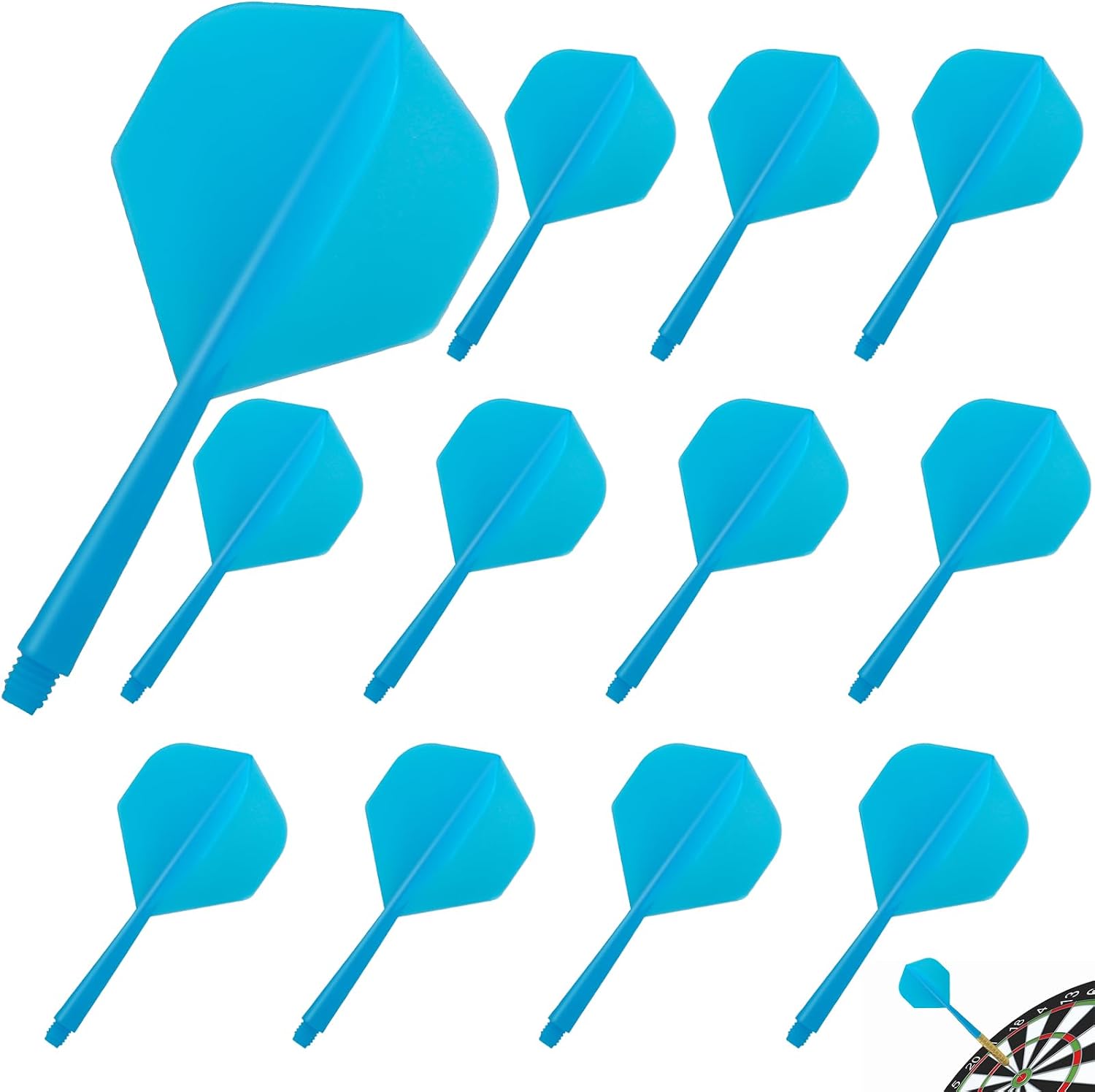 Fusion Darts Flights mit Schaft 12 Stueck 2BA Kunststoff
