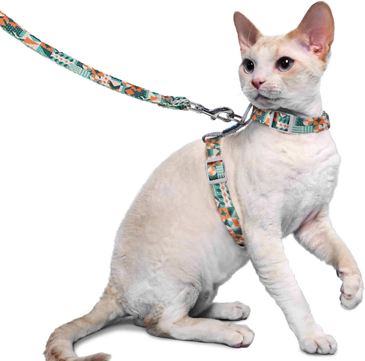 Supet Katzengeschirr verstellbar 33cm-53,3cm ausbruchsicher Weste mit Leine
