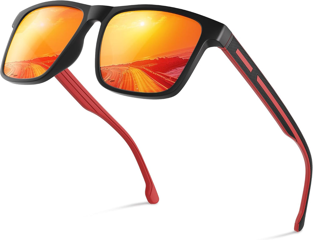 Polarisierte Sonnenbrille Herren Damen rechteckig UV400 Schutz fuer Angeln Fahren
