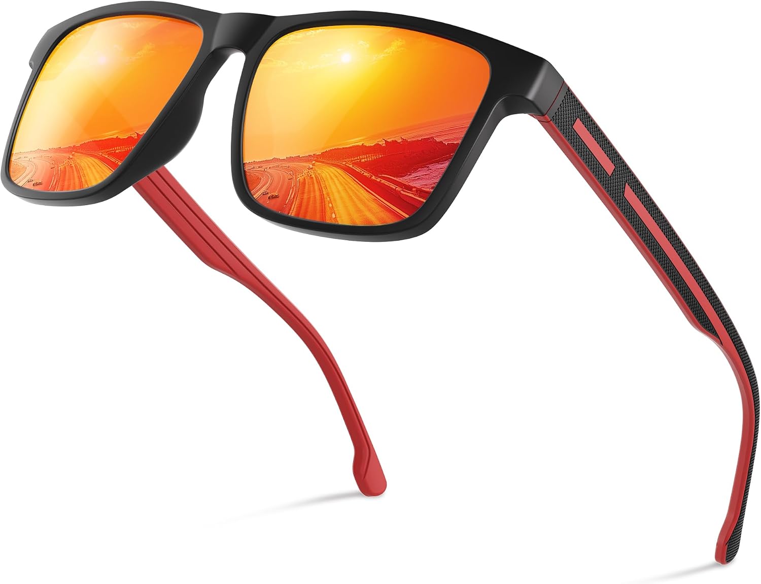 Polarisierte Sonnenbrille Herren Damen rechteckig UV400 Schutz fuer Angeln Fahren