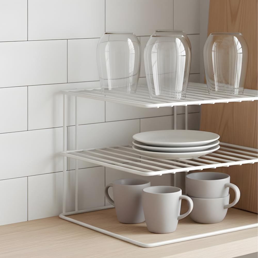 Eckschrank Organizer 2 Etagen Kuechenschrank Einsatz weiss 45cm-57cm