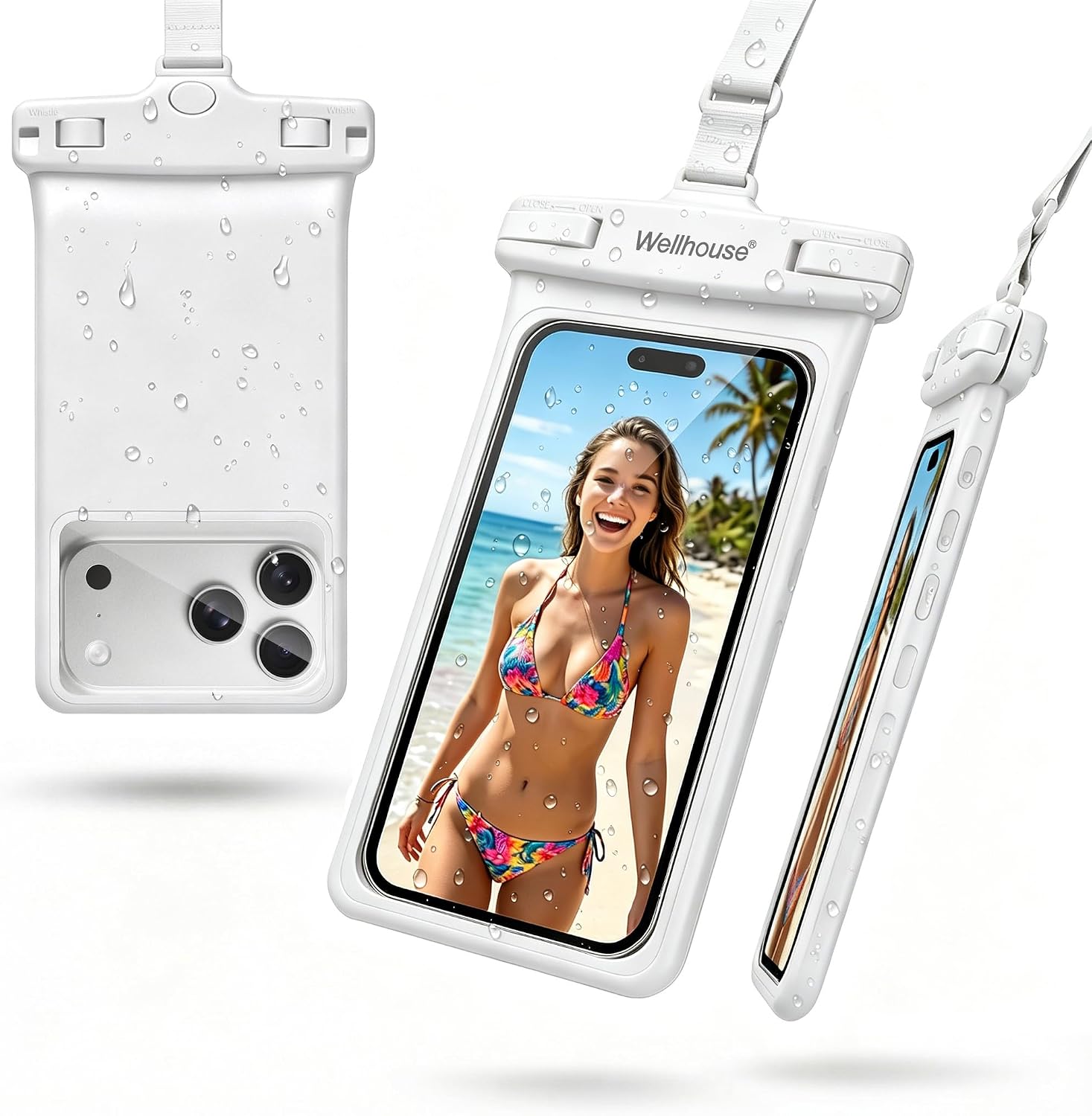 Universelle wasserdichte Handyhuelle bis 7,0" mit Lanyard, staub- und tauchsicher