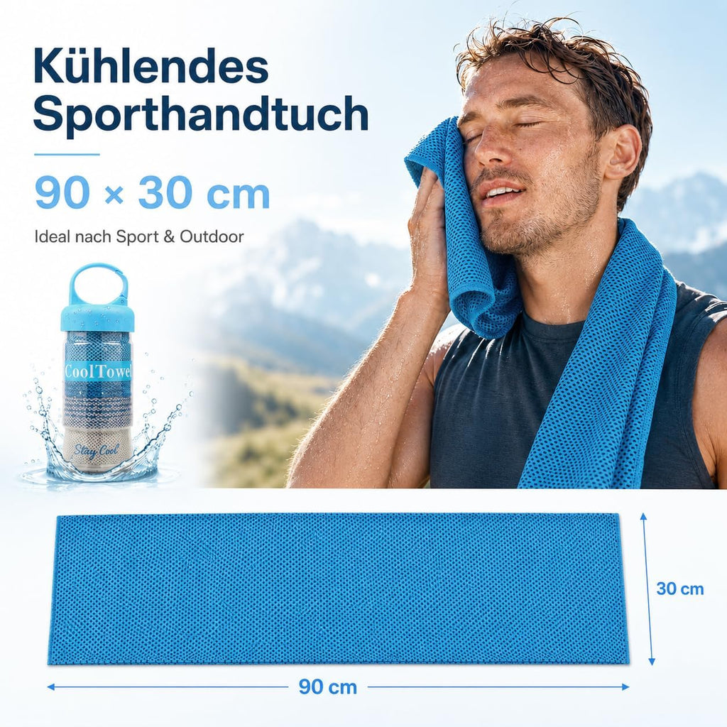 Kuehltuch Set fuer Sport Outdoor - kuehlend, atmungsaktiv, schweissabsorbierend
