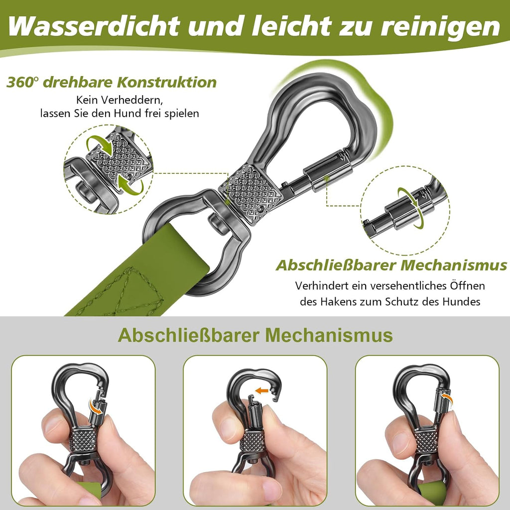 XBEN Schleppleine gummiert wasserdicht mit Karabiner 3m-30m