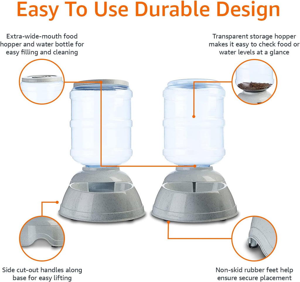 Amazon Basics Futter- und Wasserspender S transparent fuer Hunde Katzen